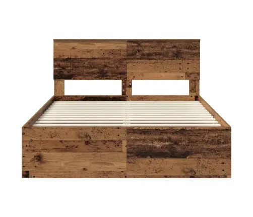 Gultas Rāmis Vecs Koks 140 X 190 Cm Ciets Priedes Koks Vidaxl