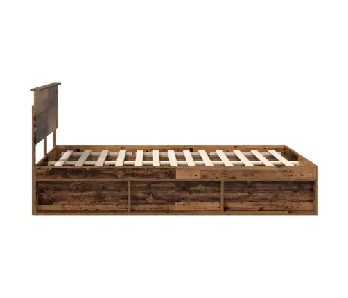 Gultas Rāmis Vecs Koks 140 X 190 Cm Ciets Priedes Koks Vidaxl