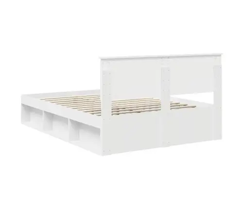 Gultas Rāmis Balts 135 X 190 Cm Ciets Priedes Koks Vidaxl