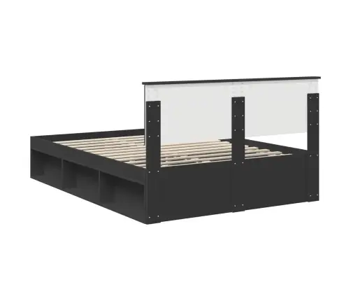 Lovos Rėmas Juoda 135 X 190 Cm Kietos Pušies Mediena