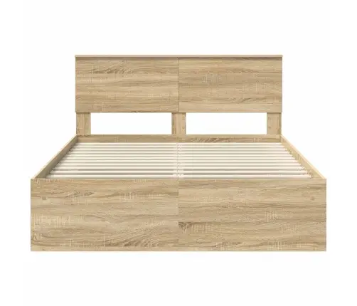 Gultas Rāmis Sonoma Ozols 135 X 190 Cm Ciets Priedes Koks Vidaxl