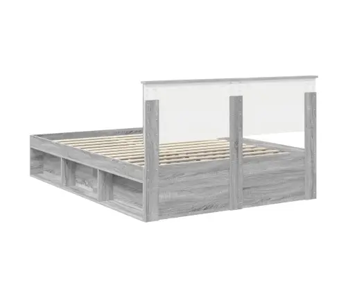 Lovos Rėmas Pilkas Sonoma 135 X 190 Cm Kietos Pušies Mediena