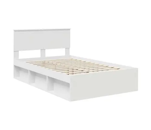 Voodi Raam Peaga Valge 120 X 200 Cm Tahke Mänd