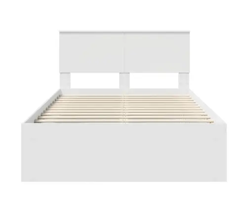 Voodi Raam Peaga Valge 120 X 200 Cm Tahke Mänd