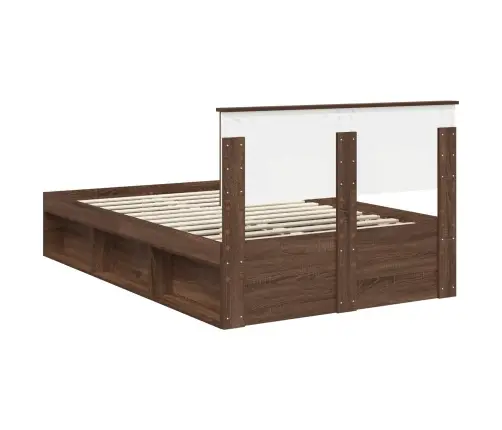 Voodi Raam Peaga Pruun Tamme 120 X 200 Cm Tahke Mänd