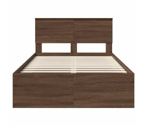 Voodi Raam Peaga Pruun Tamme 120 X 200 Cm Tahke Mänd