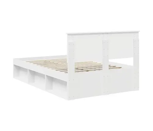 Voodi Raam Peaga Valge 120 X 190 Cm Tahke Mänd