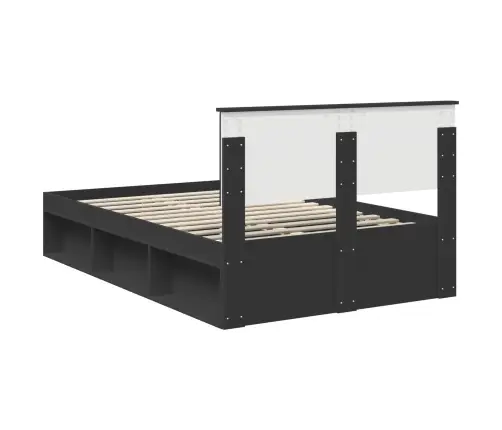 Gultas Rāmis Melna 120 X 190 Cm Ciets Priedes Koks Vidaxl