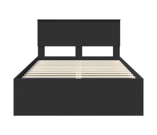 Gultas Rāmis Melna 120 X 190 Cm Ciets Priedes Koks Vidaxl