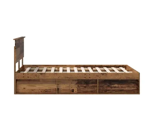 Voodi Raam Peaga Vana Puit 120 X 190 Cm Tahke Mänd