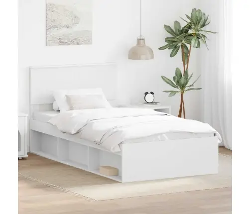 Gultas Rāmis Balts 100 X 200 Cm Ciets Priedes Koks Vidaxl