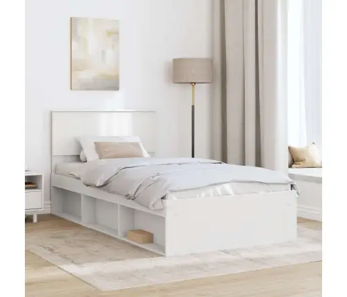 Gultas Rāmis Balts 100 X 200 Cm Ciets Priedes Koks Vidaxl