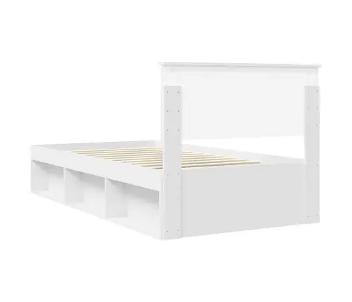 Gultas Rāmis Balts 100 X 200 Cm Ciets Priedes Koks Vidaxl