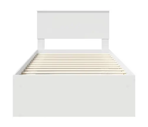 Gultas Rāmis Balts 100 X 200 Cm Ciets Priedes Koks Vidaxl