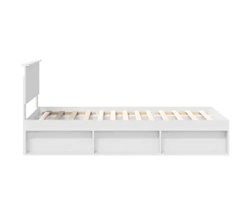 Gultas Rāmis Balts 100 X 200 Cm Ciets Priedes Koks Vidaxl