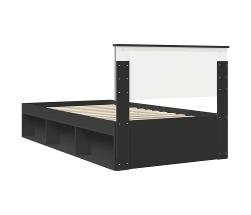 Lovos Rėmas Juoda 100 X 200 Cm Kietos Pušies Mediena