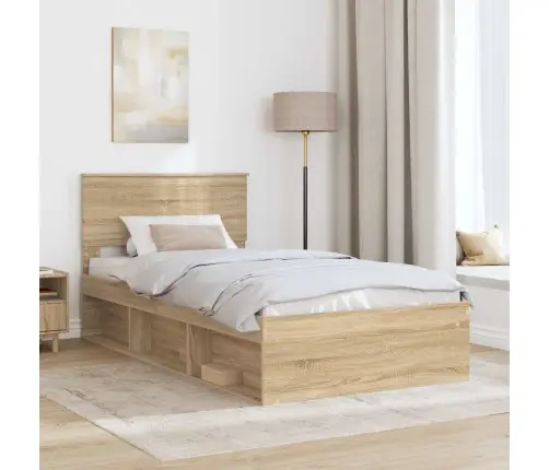 Gultas Rāmis Sonoma 100 X 200 Cm Ciets Priedes Koks Vidaxl