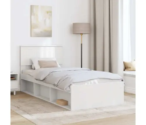 Gultas Rāmis Balts 90 X 200 Cm Ciets Priedes Koks Vidaxl