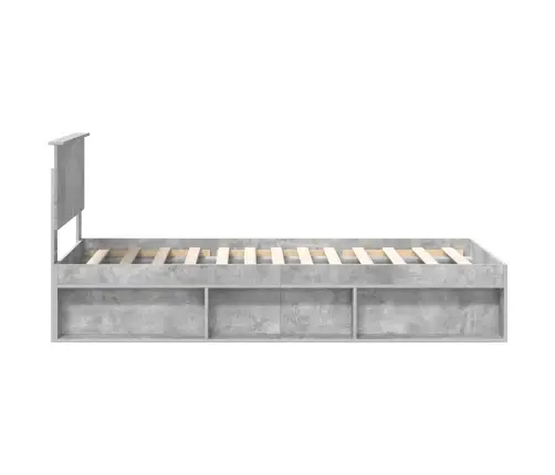 Gultas Rāmis Betons 90 X 200 Cm Ciets Priedes Koks Vidaxl