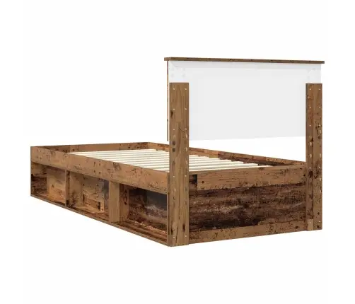 Voodi Raam Peaga Vana Puit 90 X 200 Cm Tahke Mänd