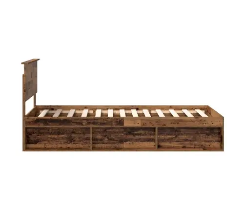 Voodi Raam Peaga Vana Puit 90 X 200 Cm Tahke Mänd