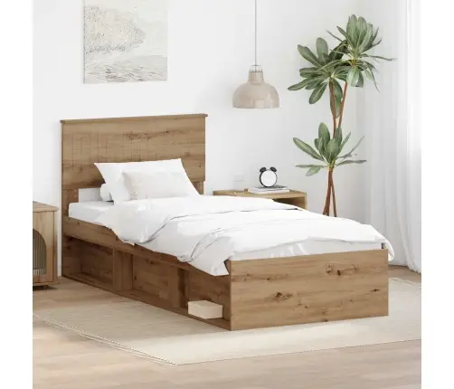 Voodi Raam Peaga Artisani Tamme 90 X 200 Cm Tahke Mänd