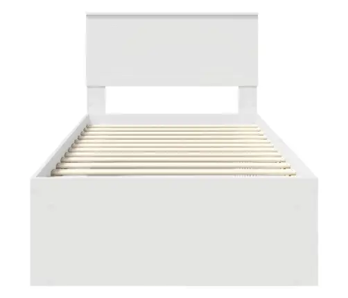 Gultas Rāmis Balts 90 X 190 Cm Ciets Priedes Koks Vidaxl