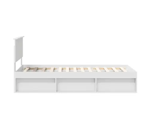 Gultas Rāmis Balts 90 X 190 Cm Ciets Priedes Koks Vidaxl