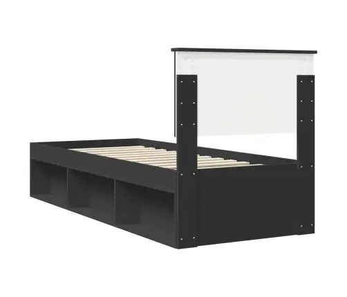 Voodi Raam Peaga Must 75 X 190 Cm Tahke Mänd