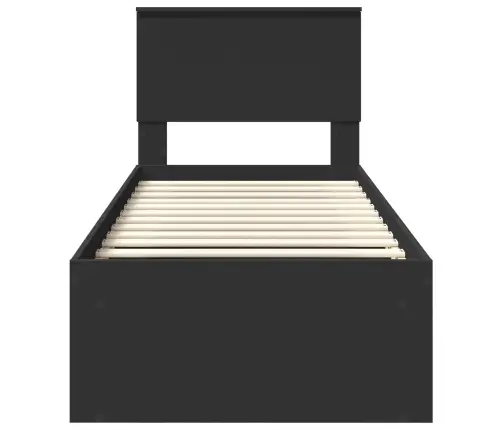 Voodi Raam Peaga Must 75 X 190 Cm Tahke Mänd