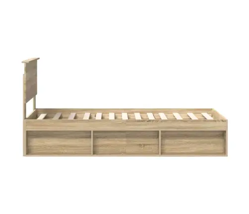 Gultas Rāmis Sonoma Ozols 75 X 190 Cm Ciets Priedes Koks Vidaxl