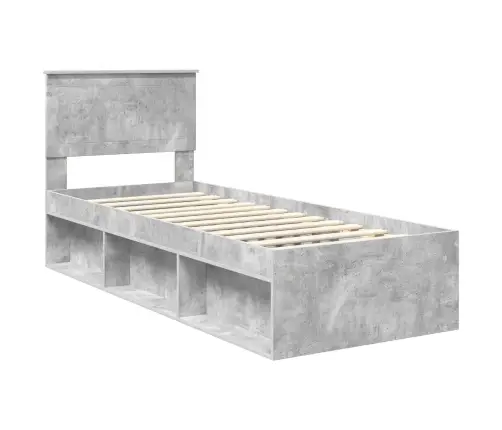 Voodi Raam Peaga Betoonhall 75 X 190 Cm Tahke Mänd