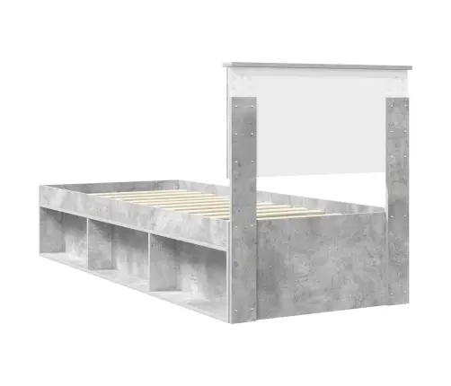 Voodi Raam Peaga Betoonhall 75 X 190 Cm Tahke Mänd