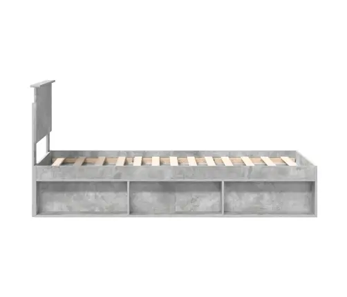 Voodi Raam Peaga Betoonhall 75 X 190 Cm Tahke Mänd