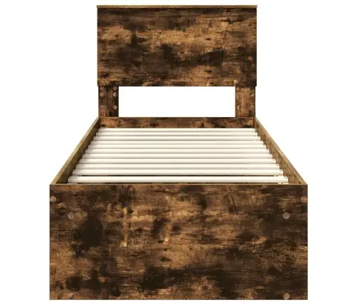 Gultas Rāmis Dūmaka Ozols 75 X 190 Cm Ciets Priedes Koks Vidaxl