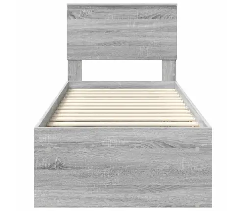 Gultas Rāmis Pelēks Sonoma 75 X 190 Cm Ciets Priedes Koks Vidaxl