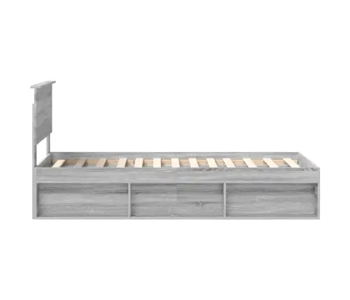 Gultas Rāmis Pelēks Sonoma 75 X 190 Cm Ciets Priedes Koks Vidaxl