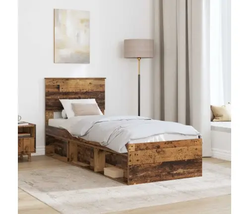 Voodi Raam Peaga Vana Puit 75 X 190 Cm Tahke Mänd