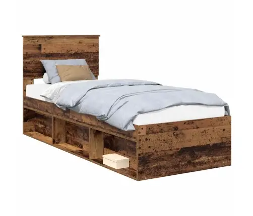 Voodi Raam Peaga Vana Puit 75 X 190 Cm Tahke Mänd