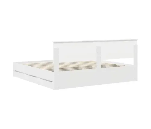 Gultas Rāmis Ar Atvilktni Balts 200 X 200 Cm Inženieru Koks Vidaxl