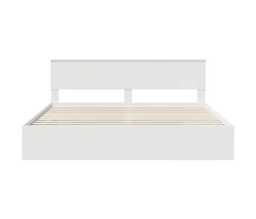 Gultas Rāmis Ar Atvilktni Balts 200 X 200 Cm Inženieru Koks Vidaxl