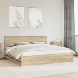 Lovos Rėmas Sonoma Ąžuolas 200 X 200 Cm Inžinerinė Mediena