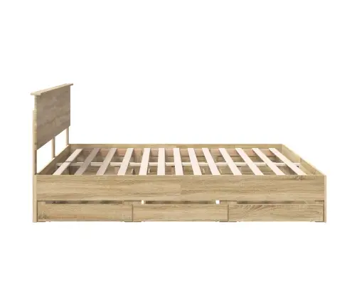 Gultas Rāmis Sonoma Ozols 200 X 200 Cm Inženieru Koks Vidaxl