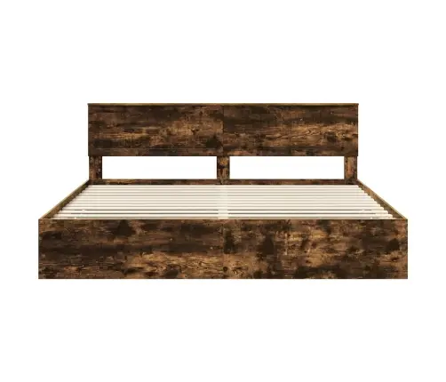 Voodi Raam Sahtliga Suitsetatud Tamm 200 X 200 Cm Inseneripuit