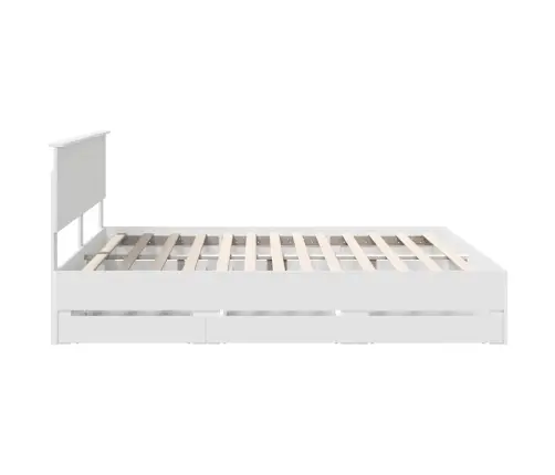 Gultas Rāmis Ar Atvilktni Balts 180 X 200 Cm Inženieru Koks Vidaxl