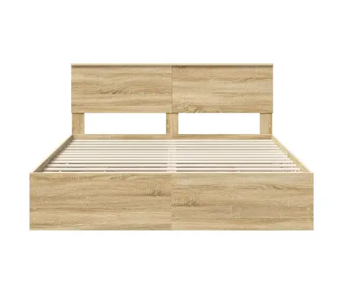 Gultas Rāmis Sonoma Ozols 160 X 200 Cm Inženieru Koks Vidaxl