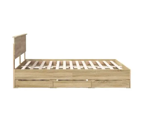 Gultas Rāmis Sonoma Ozols 160 X 200 Cm Inženieru Koks Vidaxl