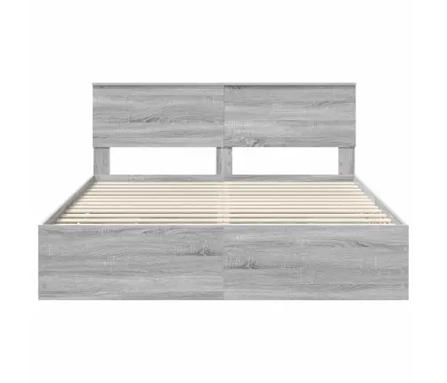 Gultas Rāmis Pelēks Sonoma 160 X 200 Cm Inženieru Koks Vidaxl