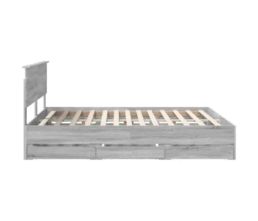 Gultas Rāmis Pelēks Sonoma 160 X 200 Cm Inženieru Koks Vidaxl