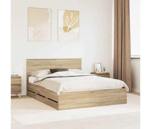 Voodi Raam Sahtliga Peaga Sonoma Tamm 150 X 200 Cm Inseneripuit